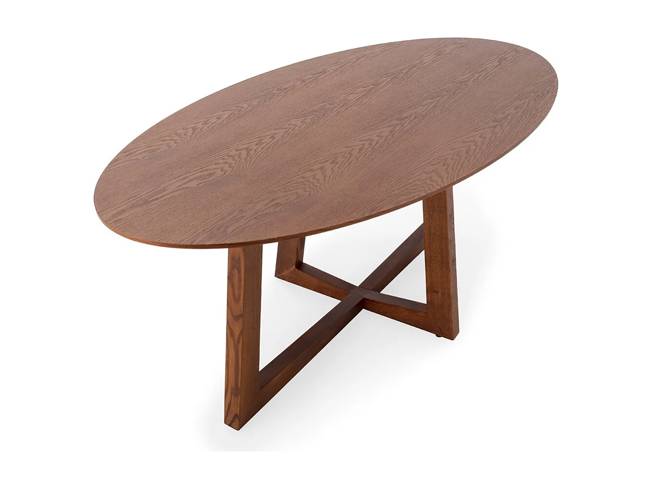 Table de salle à manger ovale placage chêne LUVIO 200cm-Noir