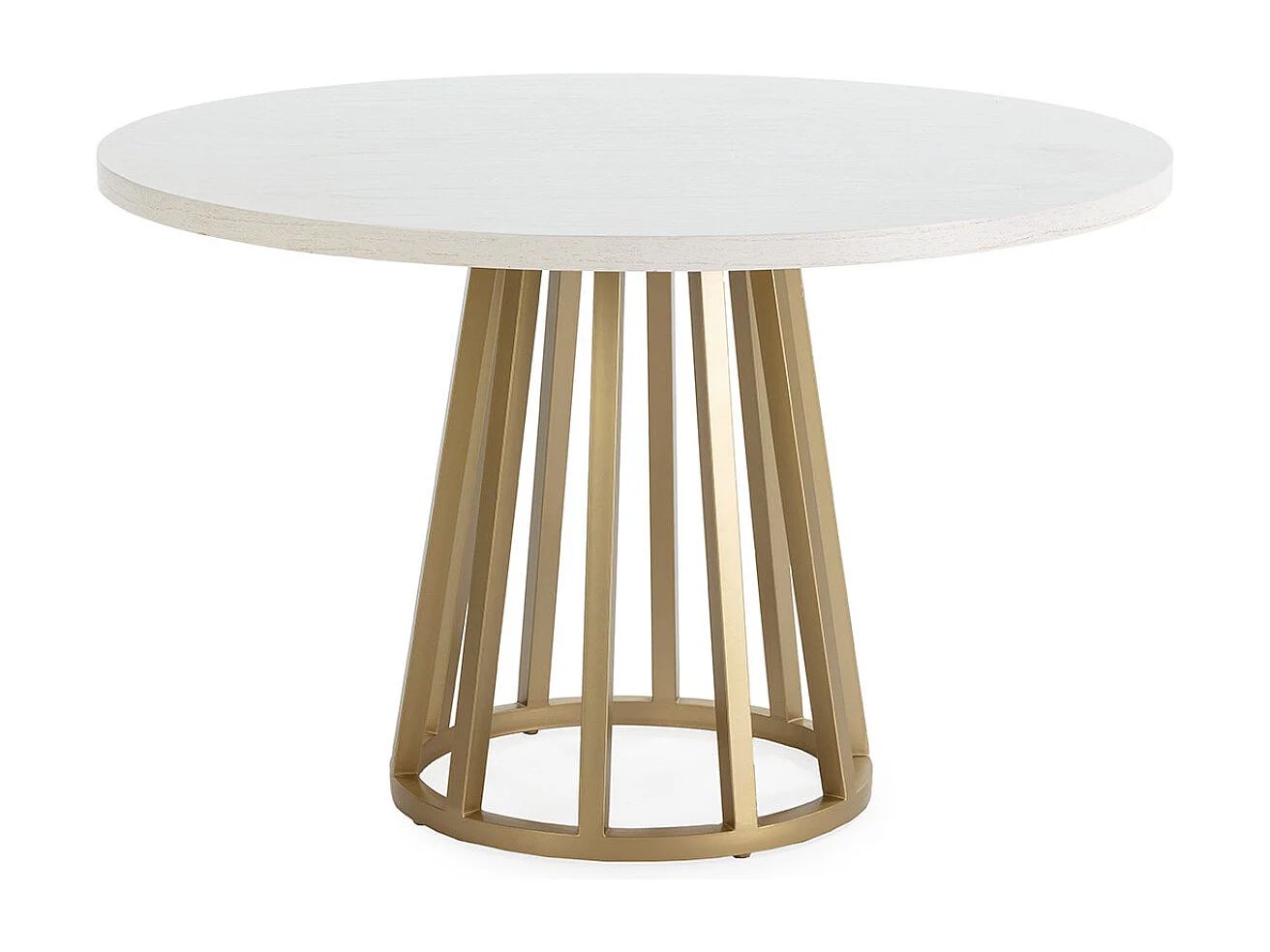 Table de salle à manger ronde ZIMER Ø120cm-Blanc