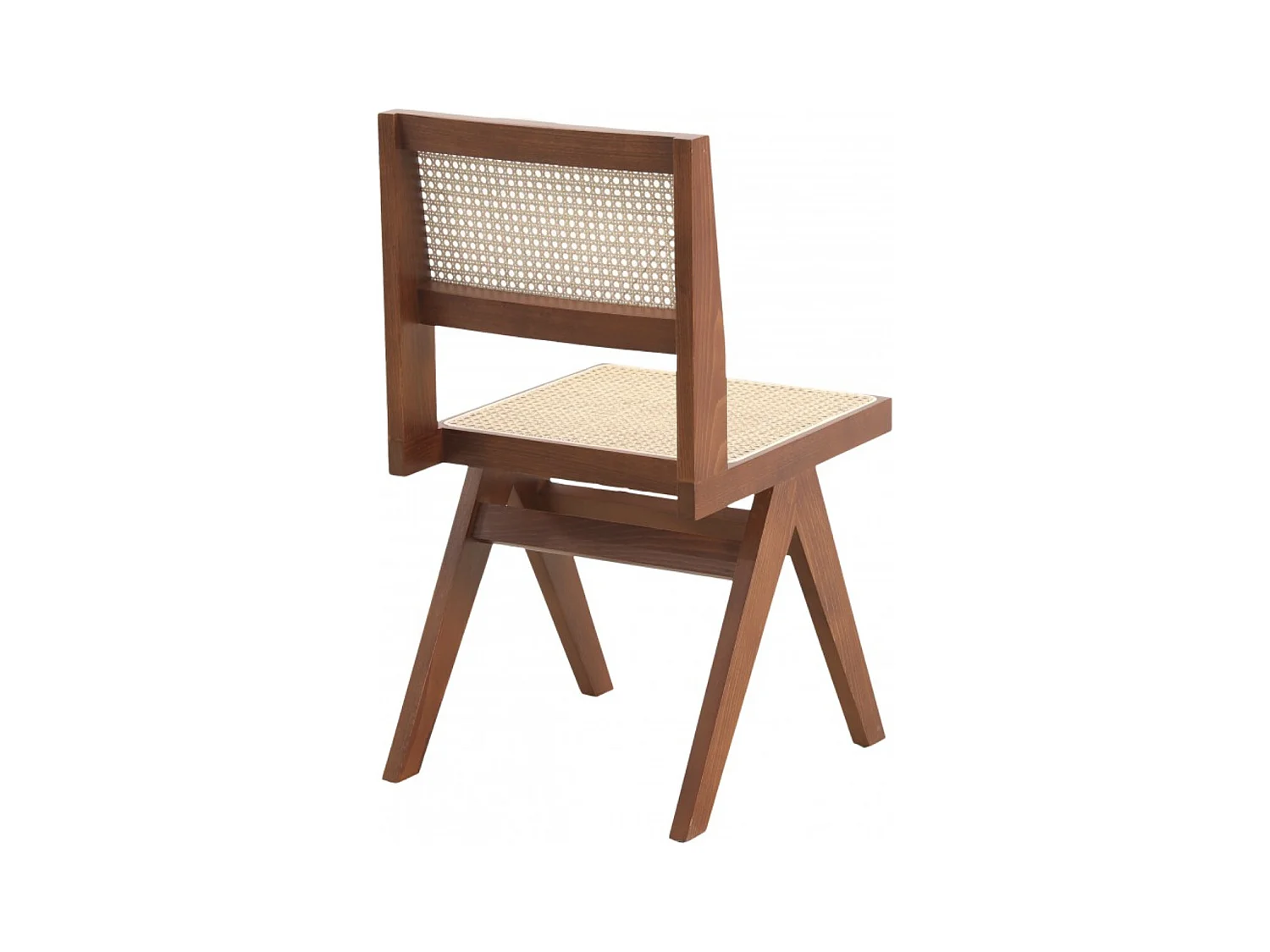 Chaise en bois de Frêne et rotin Landas - Style vintage-Couleur Marron