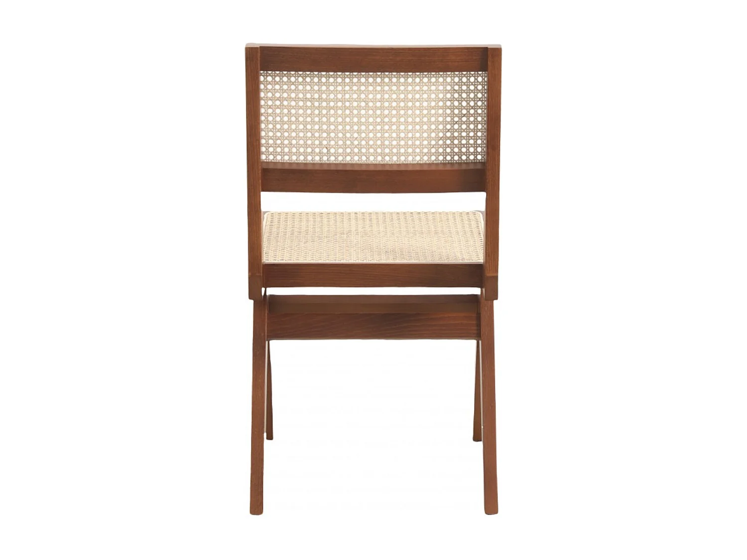 Chaise en bois de Frêne et rotin Landas - Style vintage-Couleur Marron