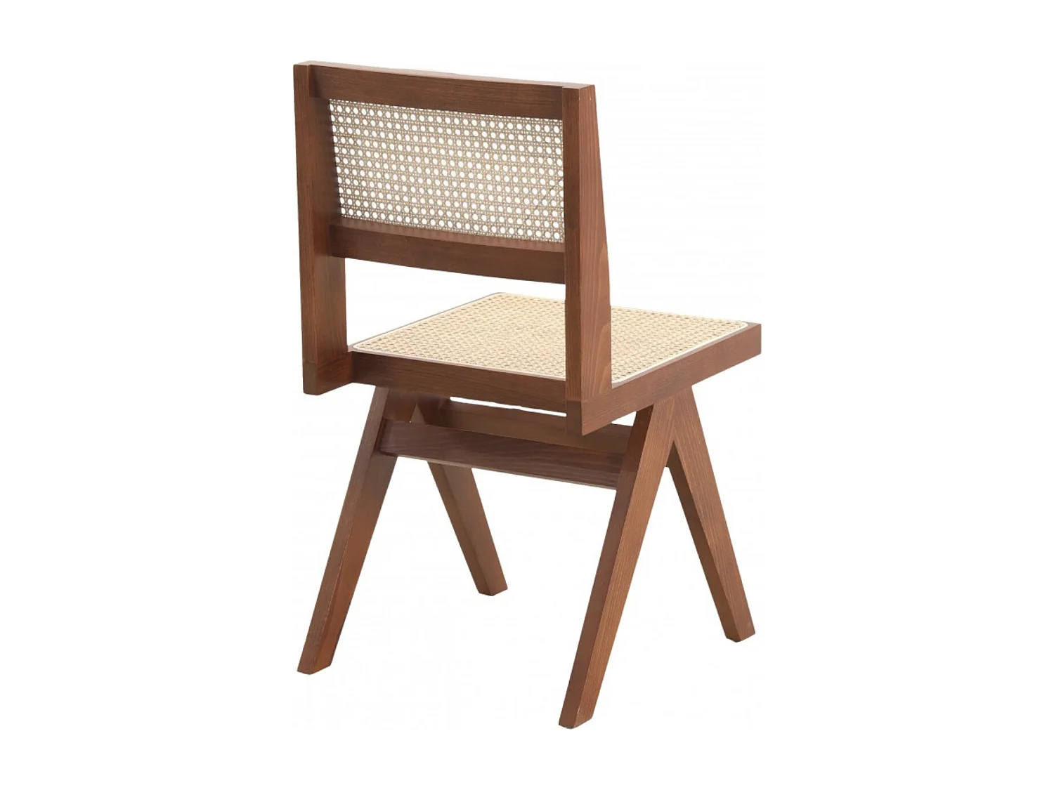 Chaise en bois de Frêne et rotin Landas - Style vintage-Couleur Marron