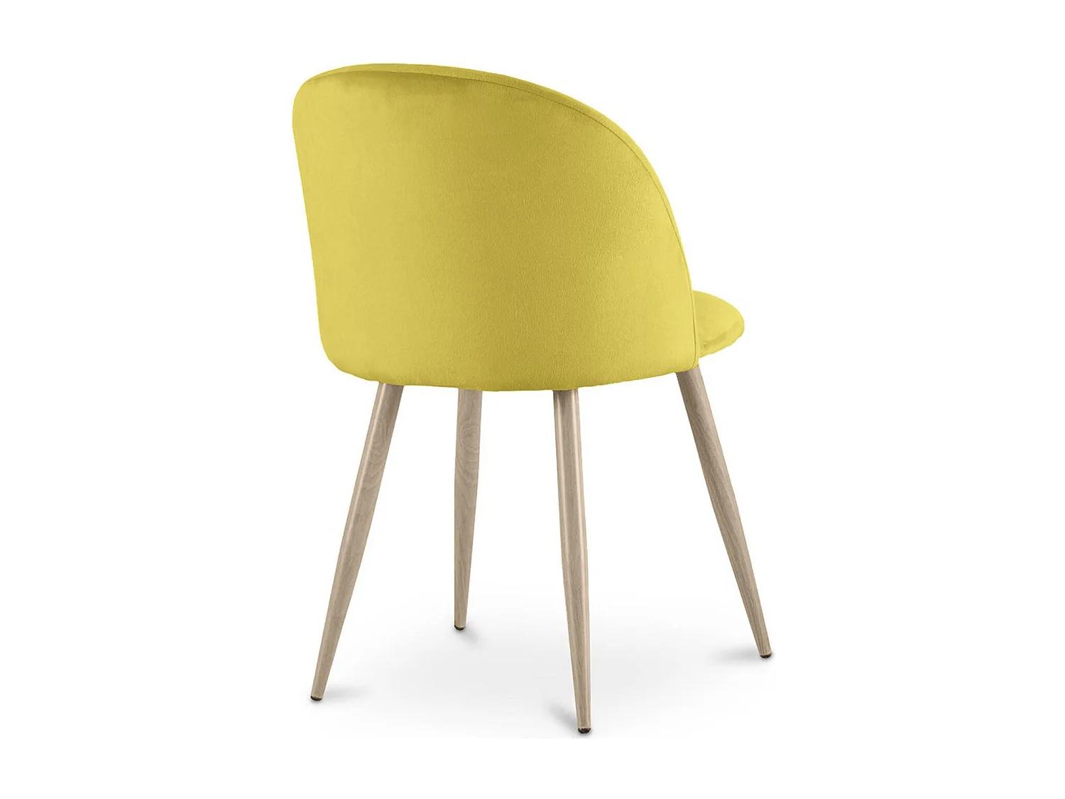 Chaise BOMANE style scandinave - Assise en velours et pieds en métal effet bois clair-Bleu