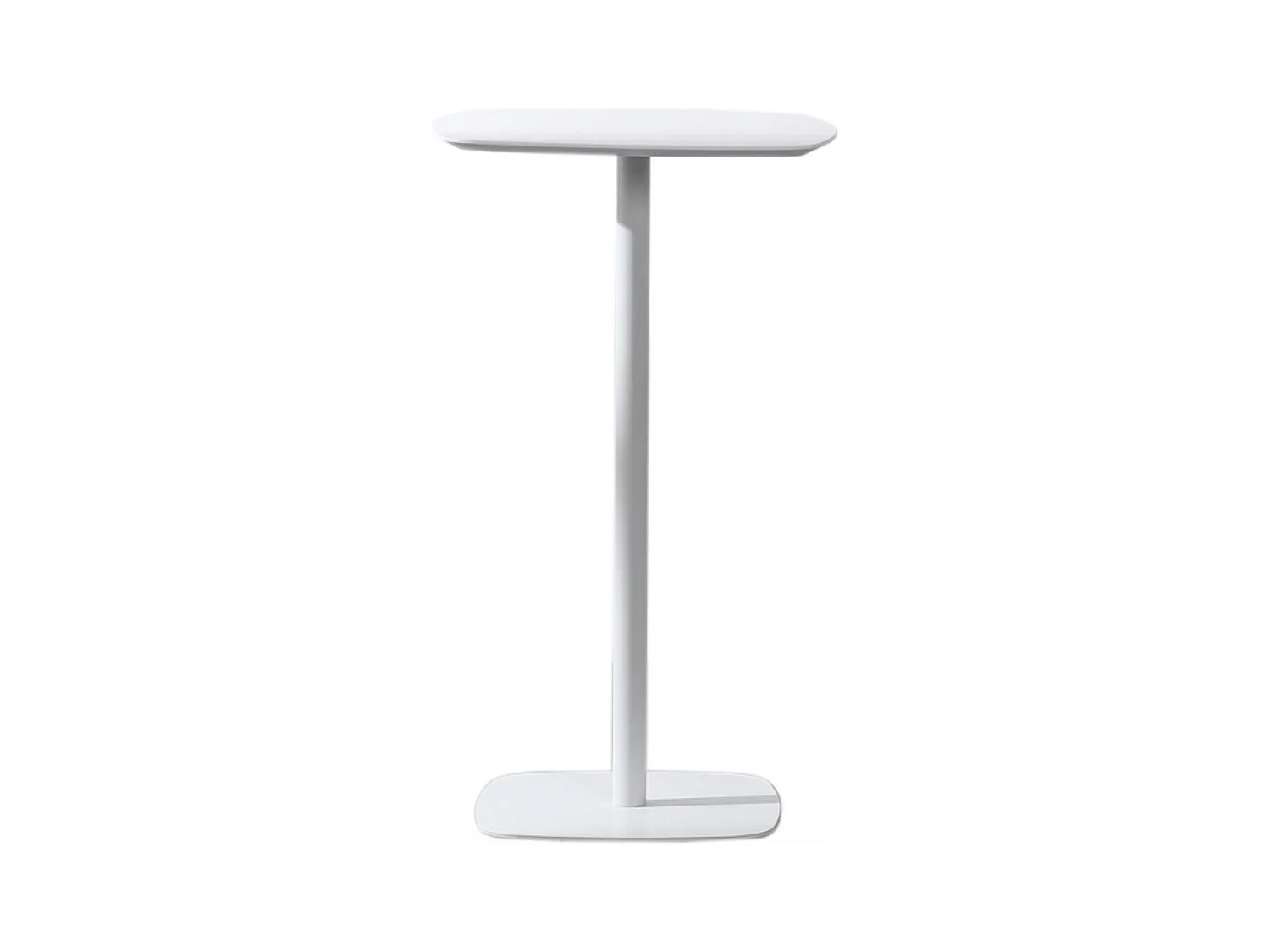 Table haute Sanka 103cm - Bois blanc et pied métal pour un style épuré