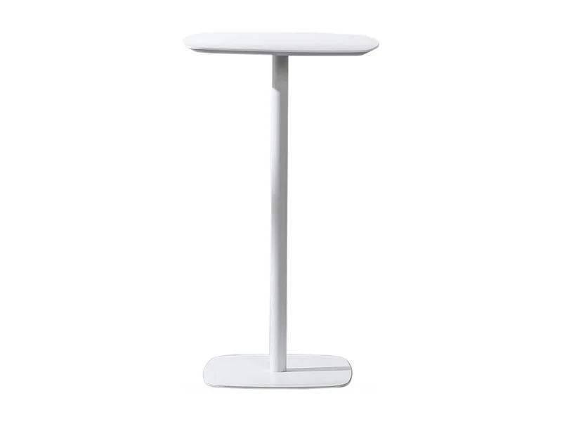 Mesa alta Sanka 103 cm - Madera blanca y patas de metal para un estilo refinado