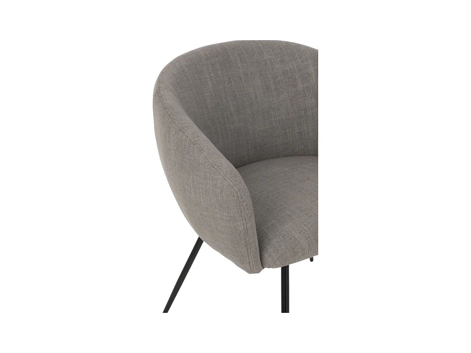 Chaise design WALES – Confort moderne en tissu et métal noir-Gris