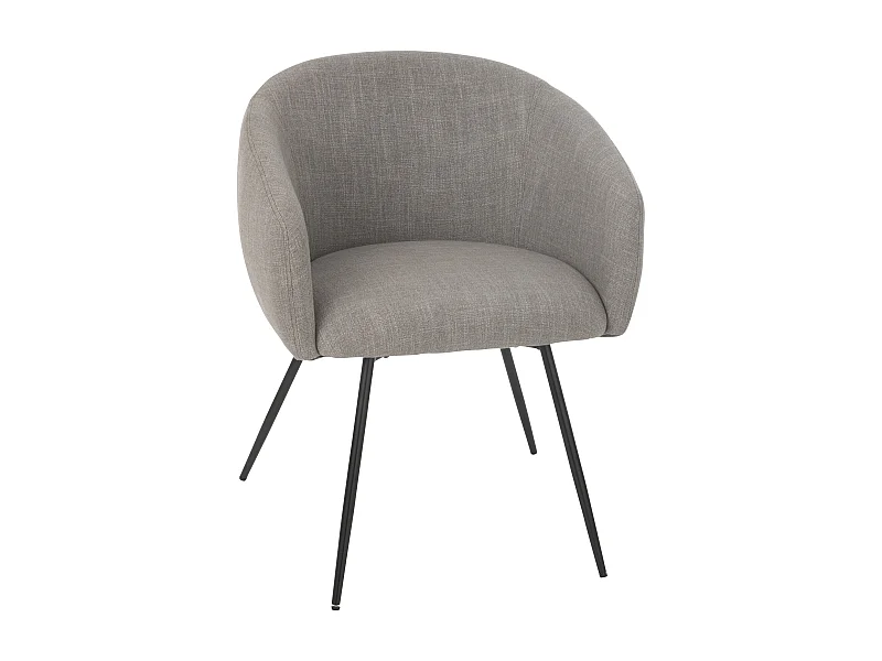 Chaise design WALES – Confort moderne en tissu et métal noir-Gris