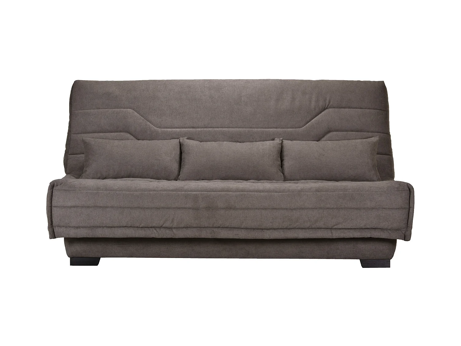 Canapé Clic Clac tissu avec coffre matelas Bultex 15cm Bianca 207cm-Beige clair chiné