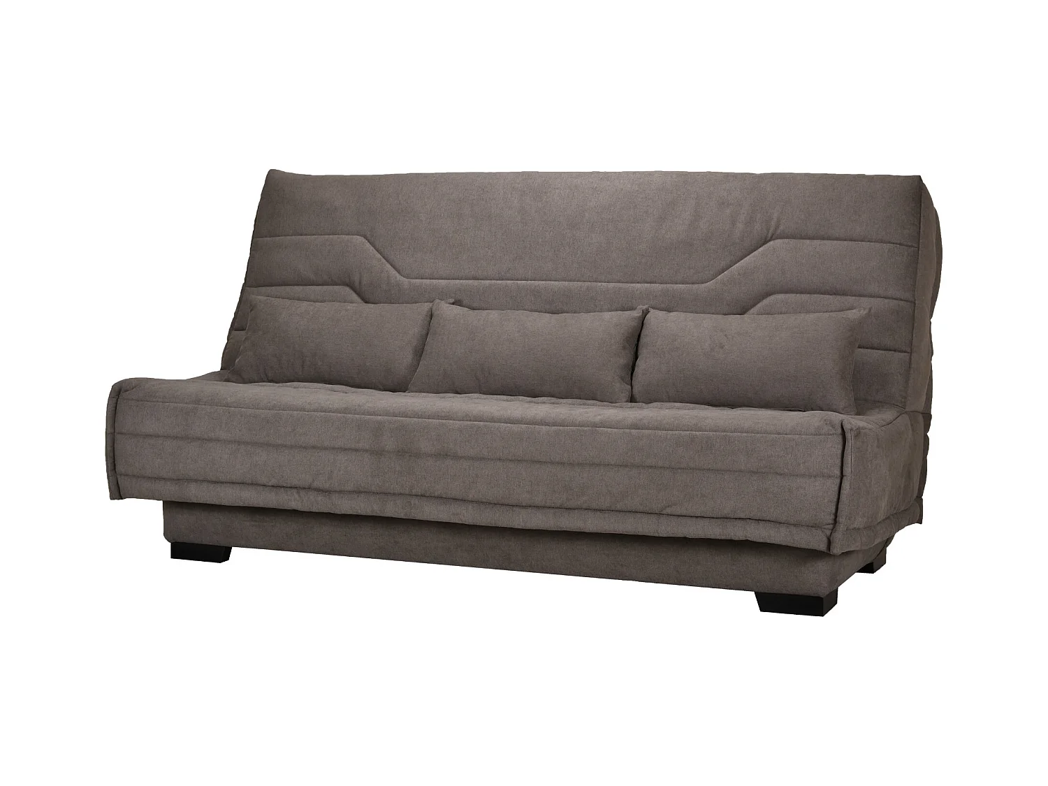 Canapé Clic Clac tissu avec coffre matelas Bultex 15cm Bianca 207cm-Beige clair chiné