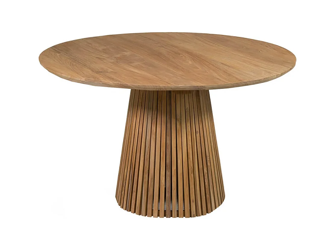 Table à manger ronde en bois massif KURIAL Ø130cm – 6 places
