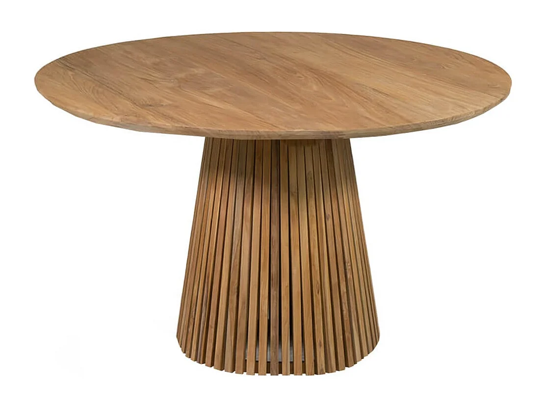 Table à manger ronde en bois massif KURIAL Ø130cm – 6 places