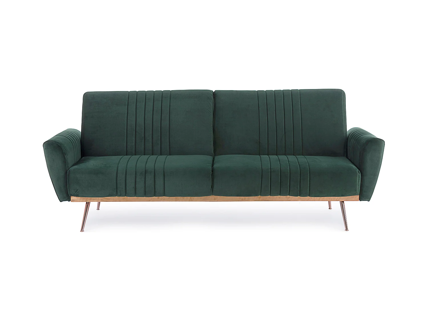Canapé lit 3 places tissu polyester vert Amanda