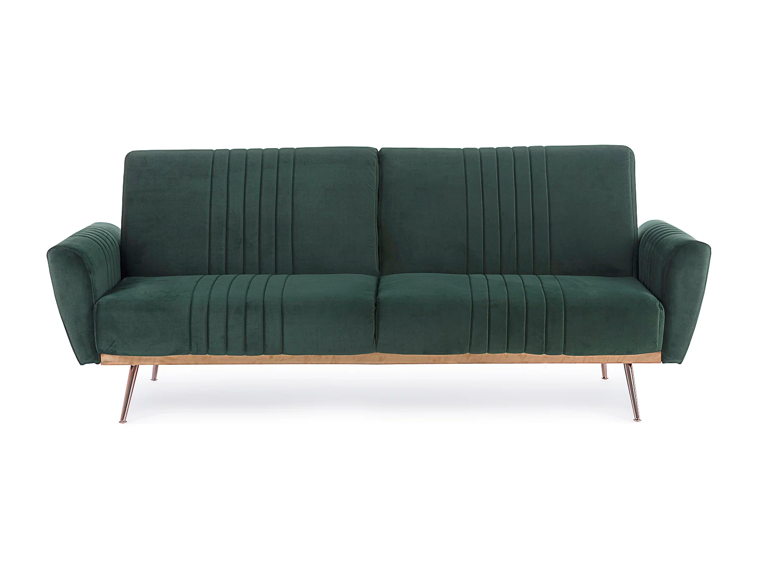 Canapé lit 3 places tissu polyester vert Amanda