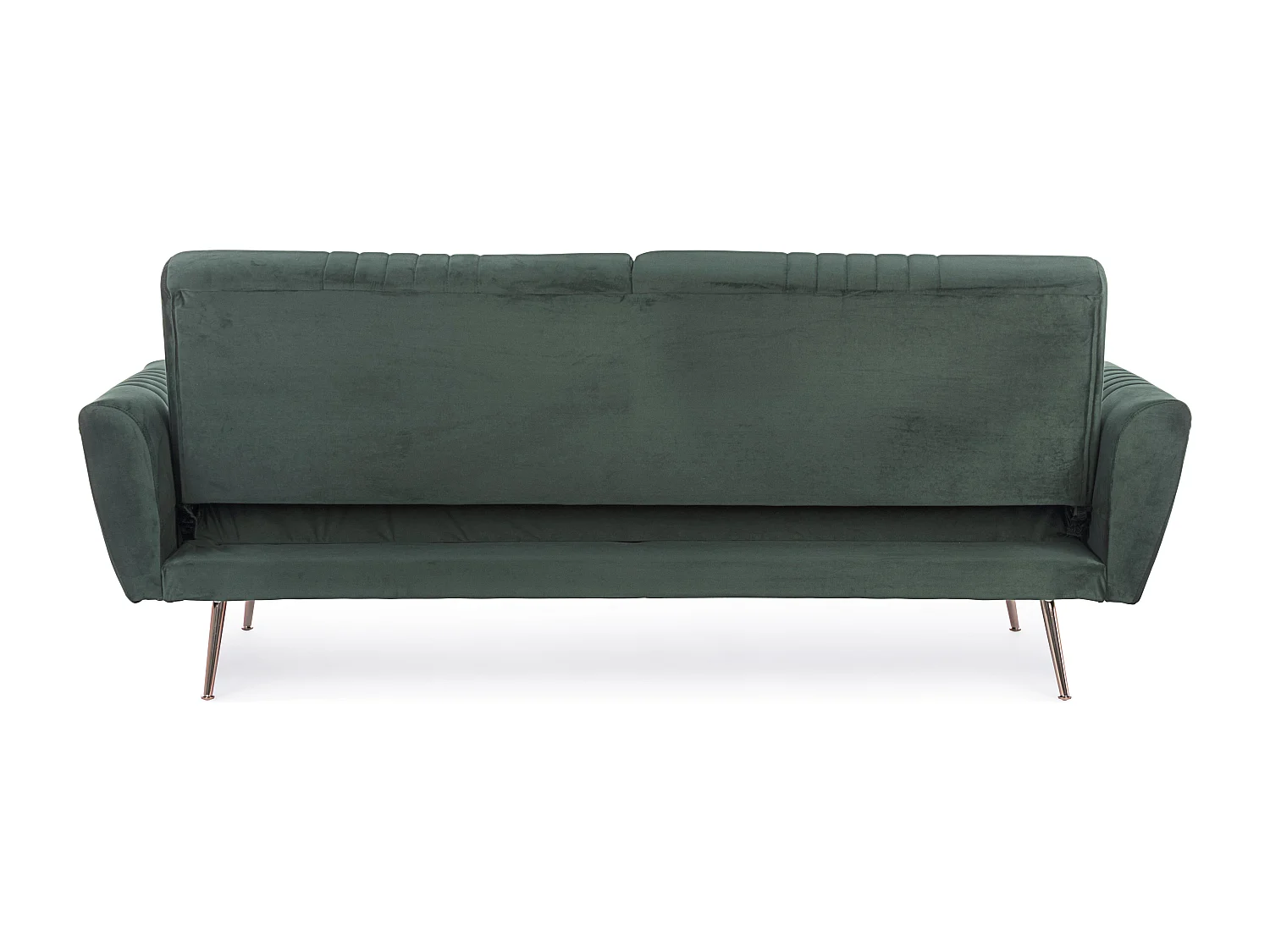 Canapé lit 3 places tissu polyester vert Amanda