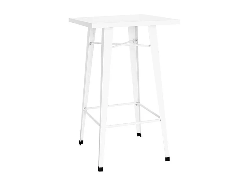 Mesa de bar Kontoir 60 cm cuadrada de acero blanco