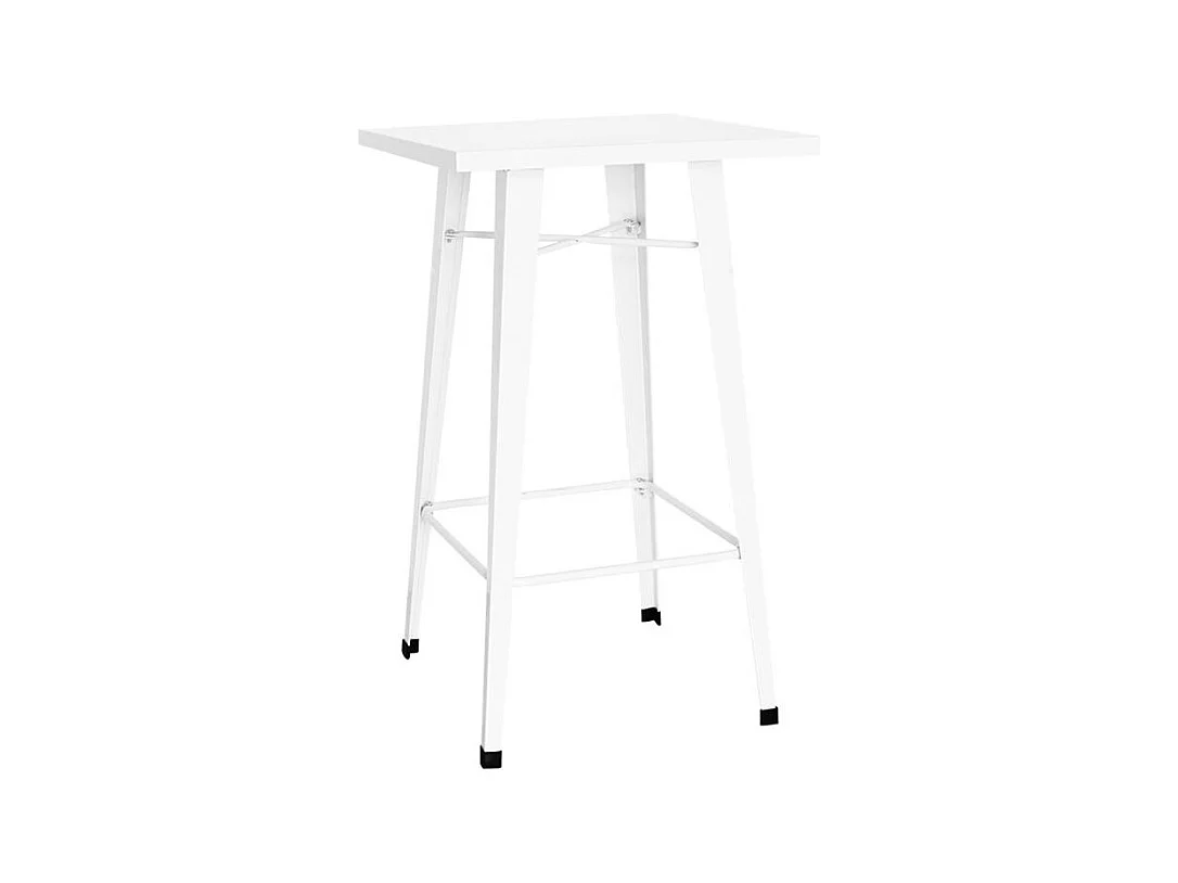 Mesa de bar Kontoir 60 cm cuadrada de acero blanco