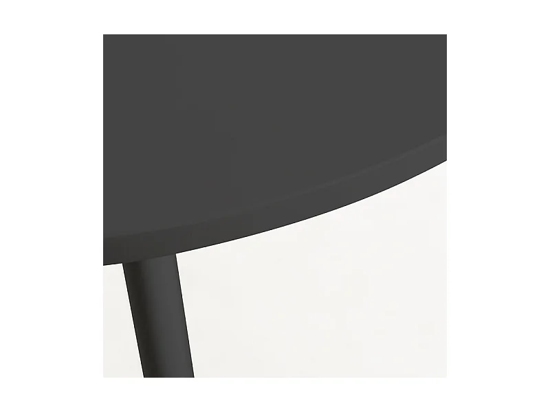 Table haute de bar ronde bois noir et pieds acier noir Tulipa 60cm