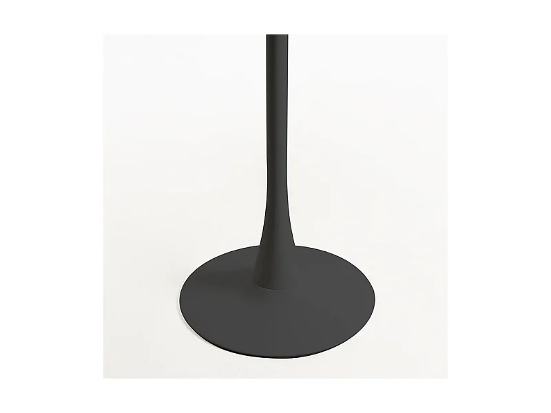 Table haute de bar ronde bois noir et pieds acier noir Tulipa 60cm