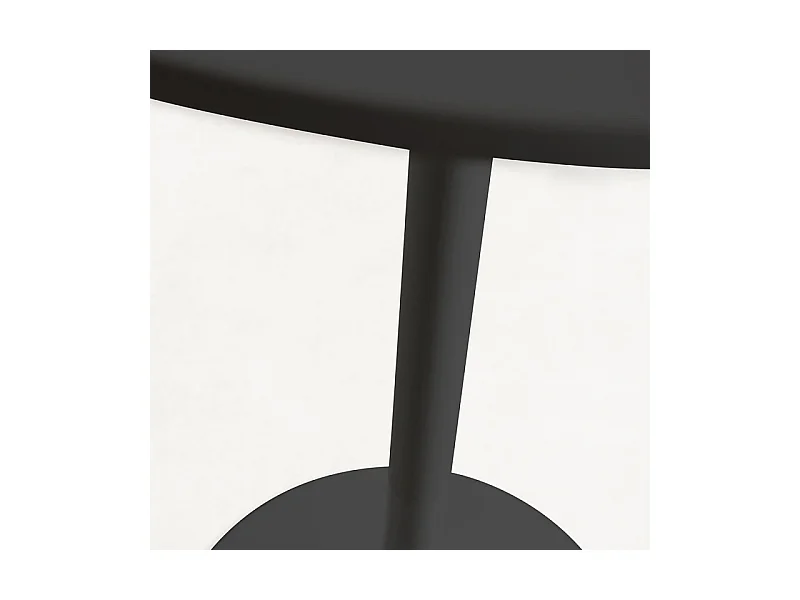 Table haute de bar ronde bois noir et pieds acier noir Tulipa 60cm