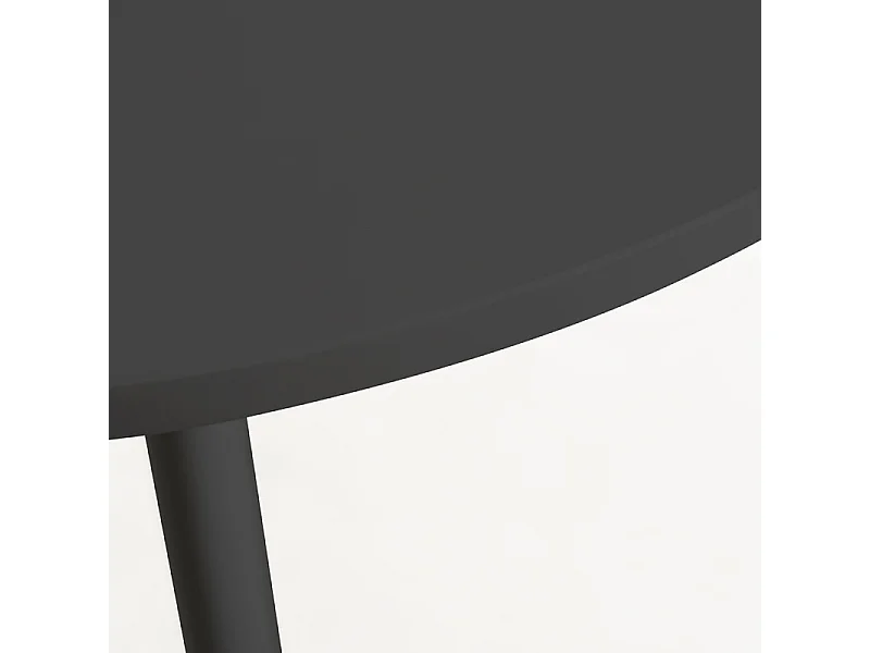 Mesa alta redonda en madera negra y patas de acero negro Tulipa 60 cm