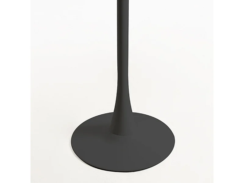 Mesa alta redonda en madera negra y patas de acero negro Tulipa 60 cm