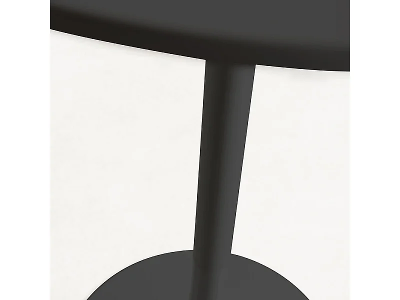 Mesa alta redonda en madera negra y patas de acero negro Tulipa 60 cm