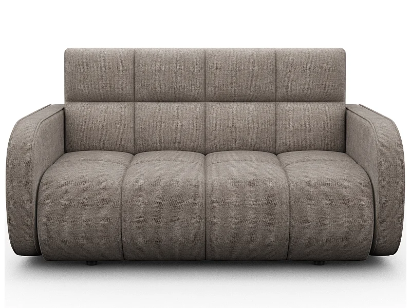 Canapé convertible tissu DENVERS – Avec coffre de rangement-Gris foncé