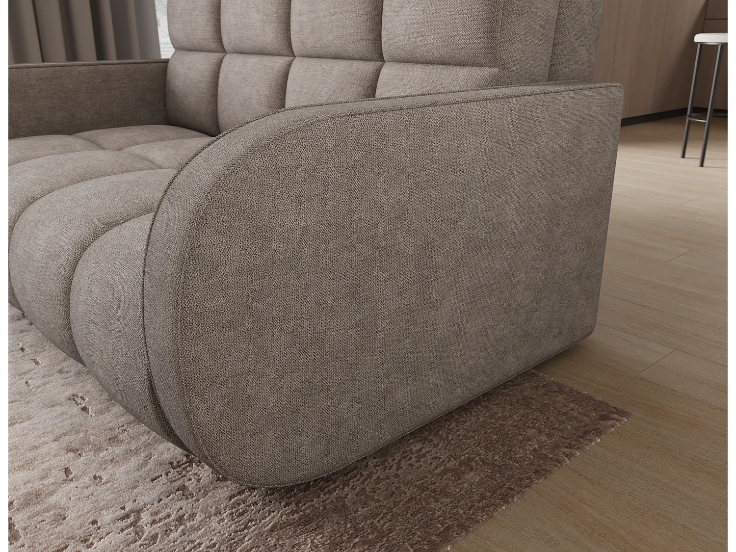 Canapé convertible tissu DENVERS – Avec coffre de rangement-Gris foncé