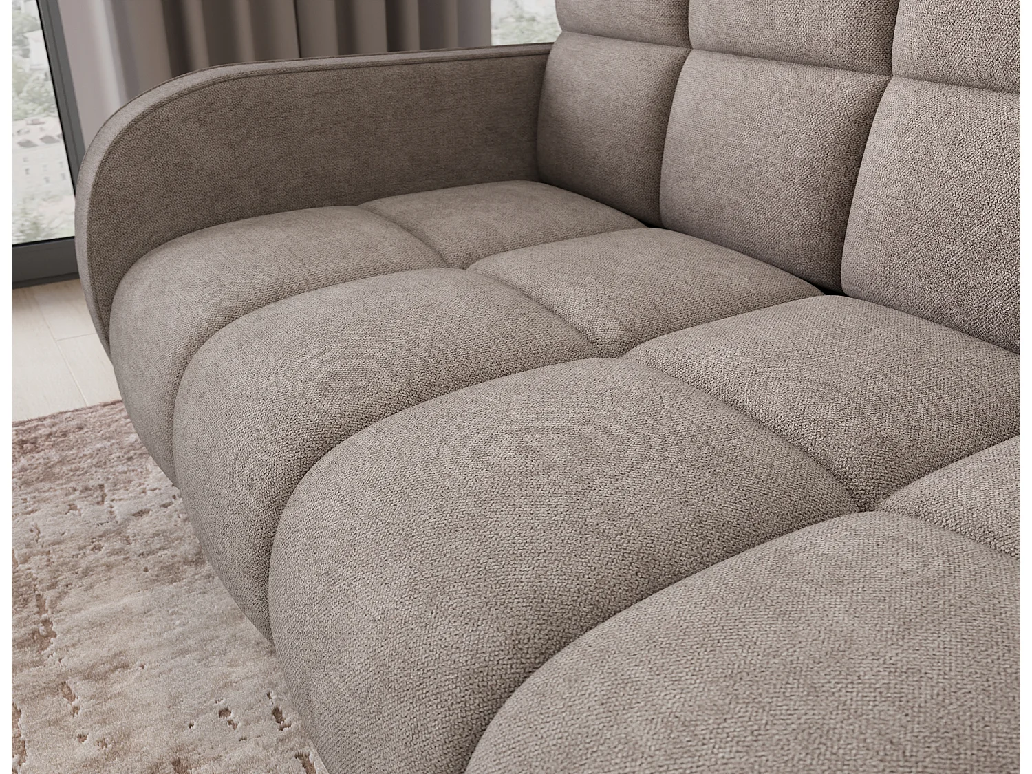 Canapé convertible tissu DENVERS – Avec coffre de rangement-Gris foncé