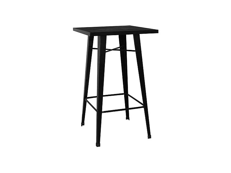 Mesa de bar Kontoir 60 cm cuadrada de acero negro