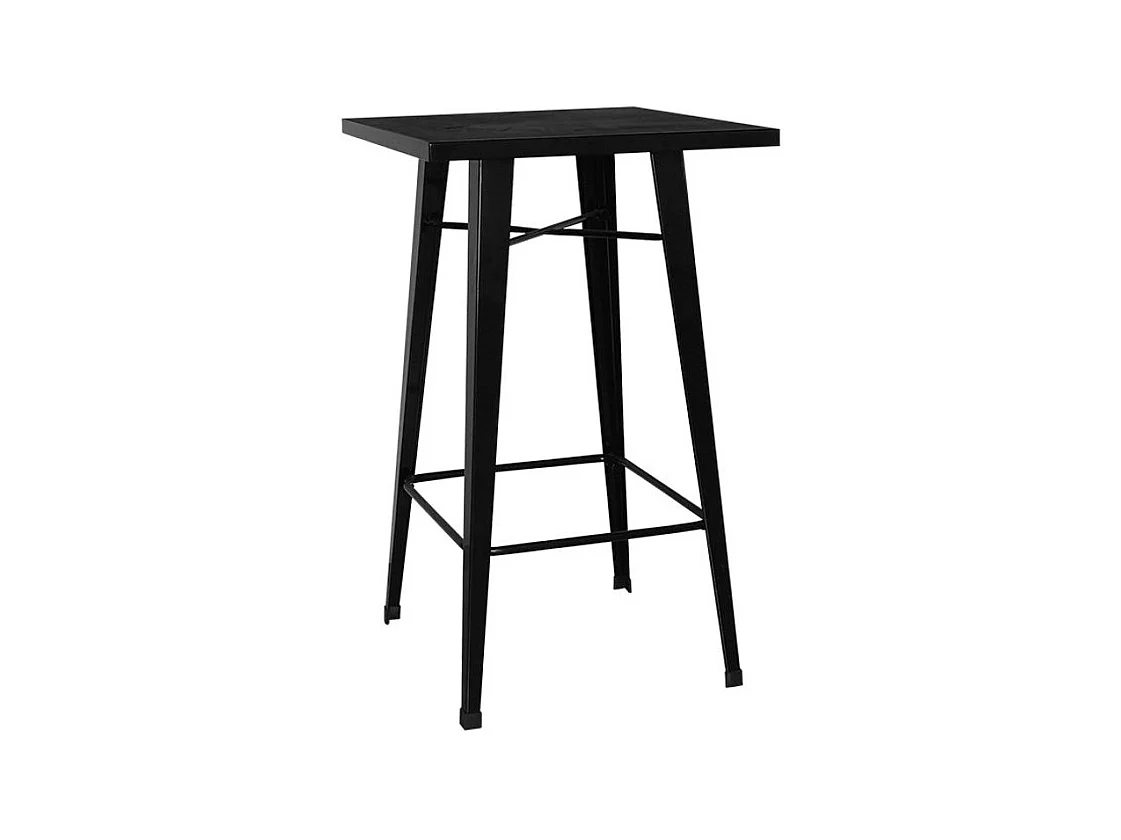 Mesa de bar Kontoir 60 cm cuadrada de acero negro