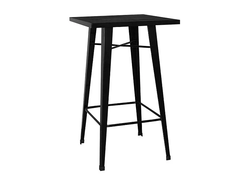 Mesa de bar Kontoir 60 cm cuadrada de acero negro