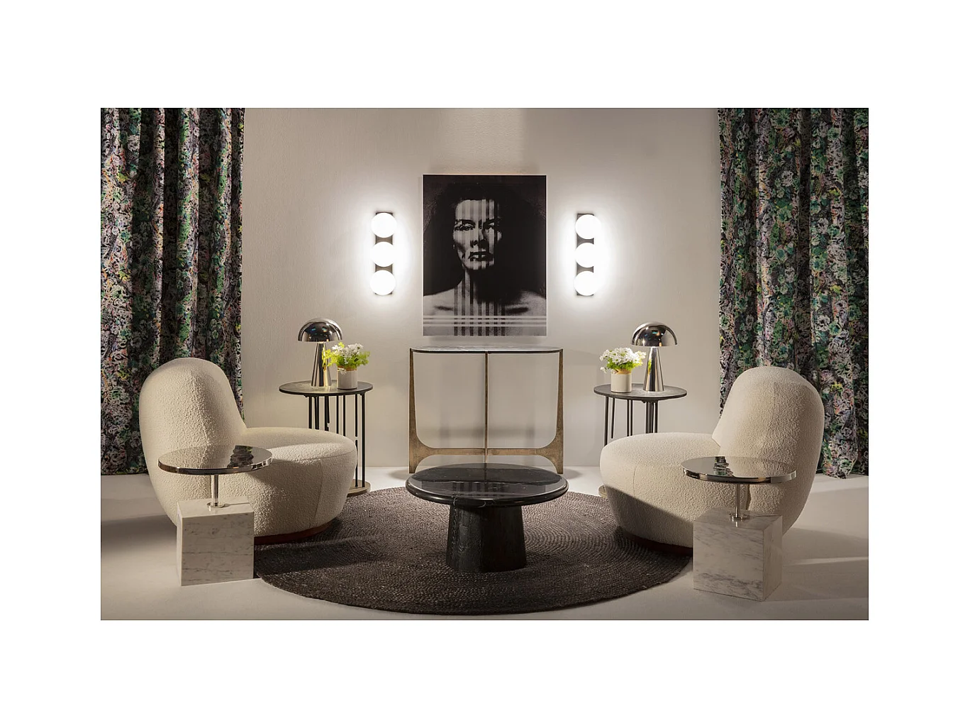 Lampe de table ZOLA en métal finition nickel