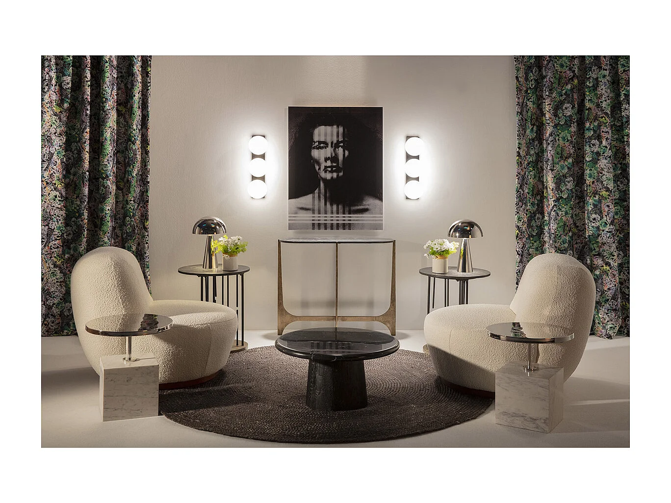 Lampe de table ZOLA en métal finition nickel