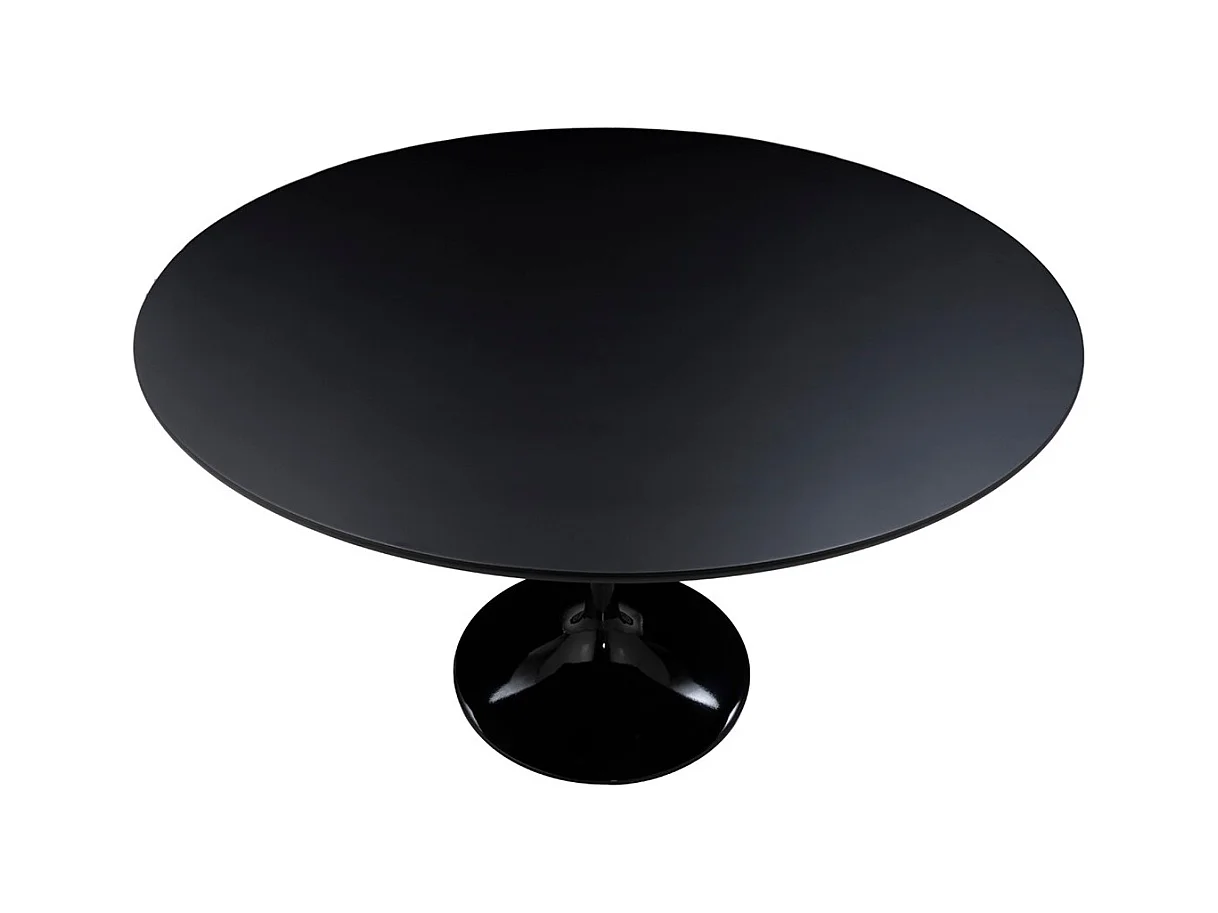 Table ronde LOUKA bois noir et pied en alu noir – Ø120cm