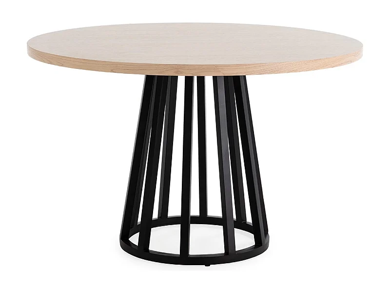 Table de salle à manger ronde ZIMER Ø120cm-Beige