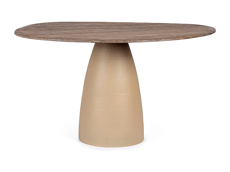 Table à manger BRAZO 140cm – Authenticité et design contemporain-Beige clair