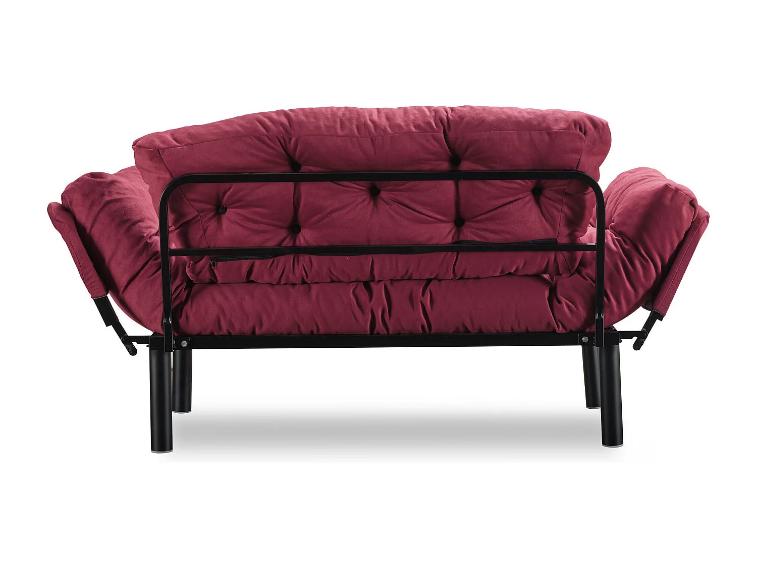 Divano Altadena 130, Rosso, 155x70x85cm, Arazzo, Gambe: Metallo