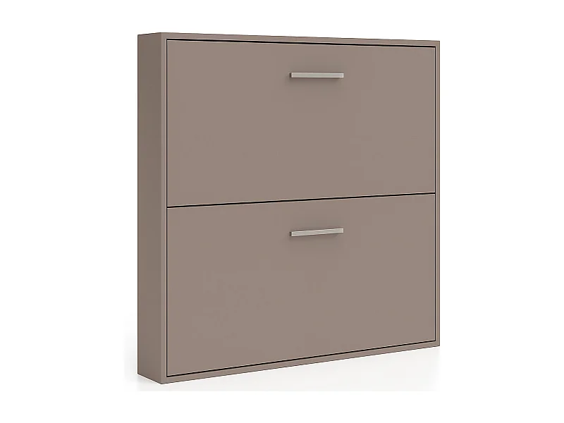 Lit escamotable superposé SOPHIA-80x190-Cadre Taupe-Façade Taupe