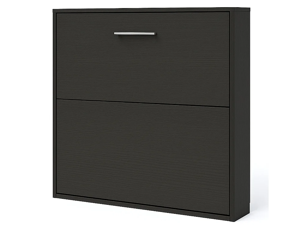 Lit escamotable horizontal 160x200 KLIKA-Avec matelas-Cadre Ebene-Façade Ebène
