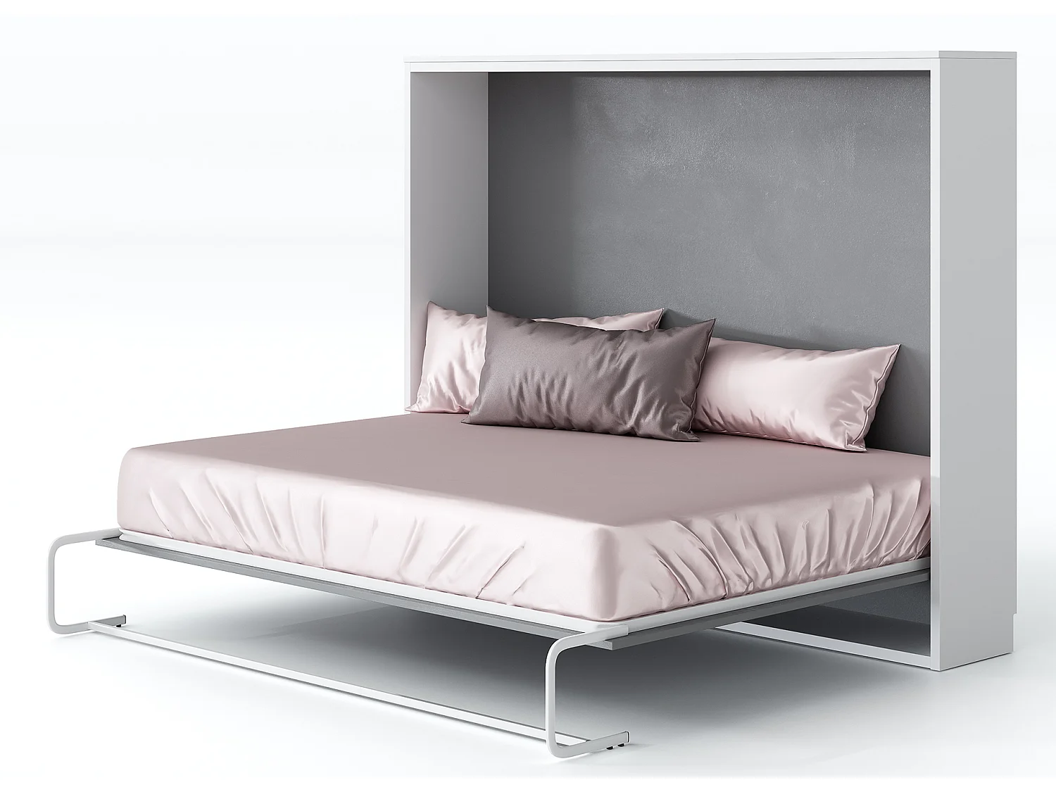 Lit escamotable horizontal 160x200 KLIKA-Avec matelas-Cadre Ebene-Façade Ebène