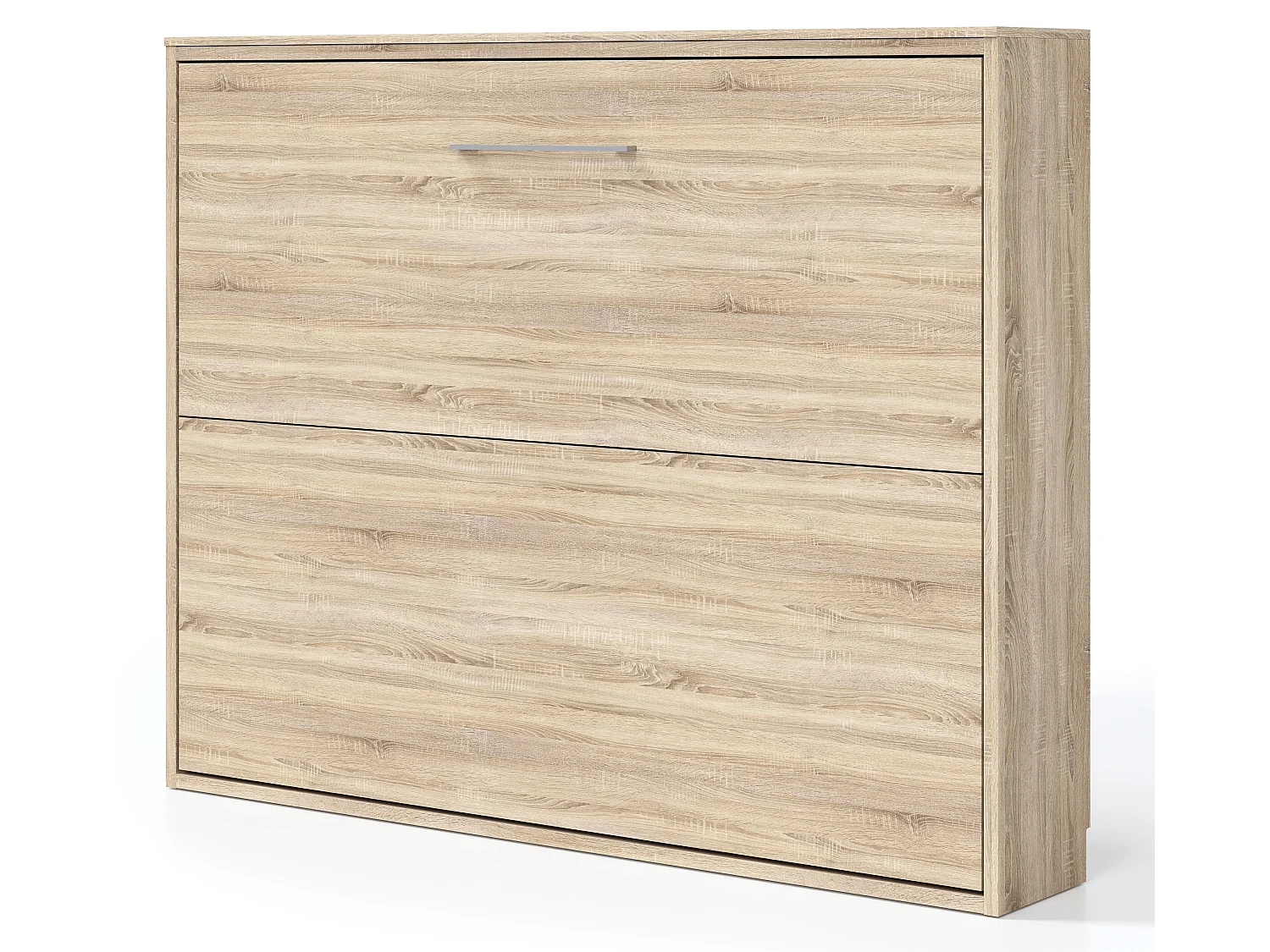 Lit escamotable horizontal 160x200 KLIKA-Avec matelas-Cadre Ebene-Façade Ebène