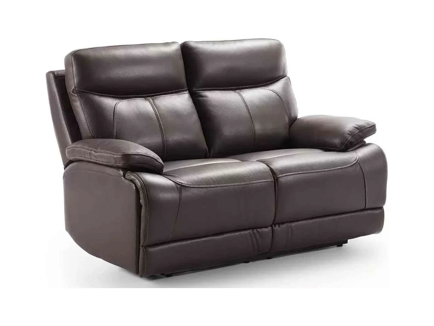 Canapé en cuir Ducka-Marron-Système Electrique-2 places