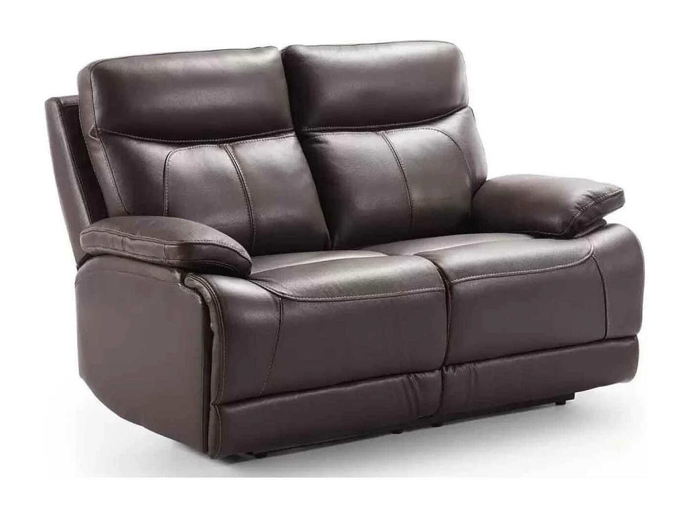 Canapé en cuir Ducka-Marron-Système Electrique-2 places