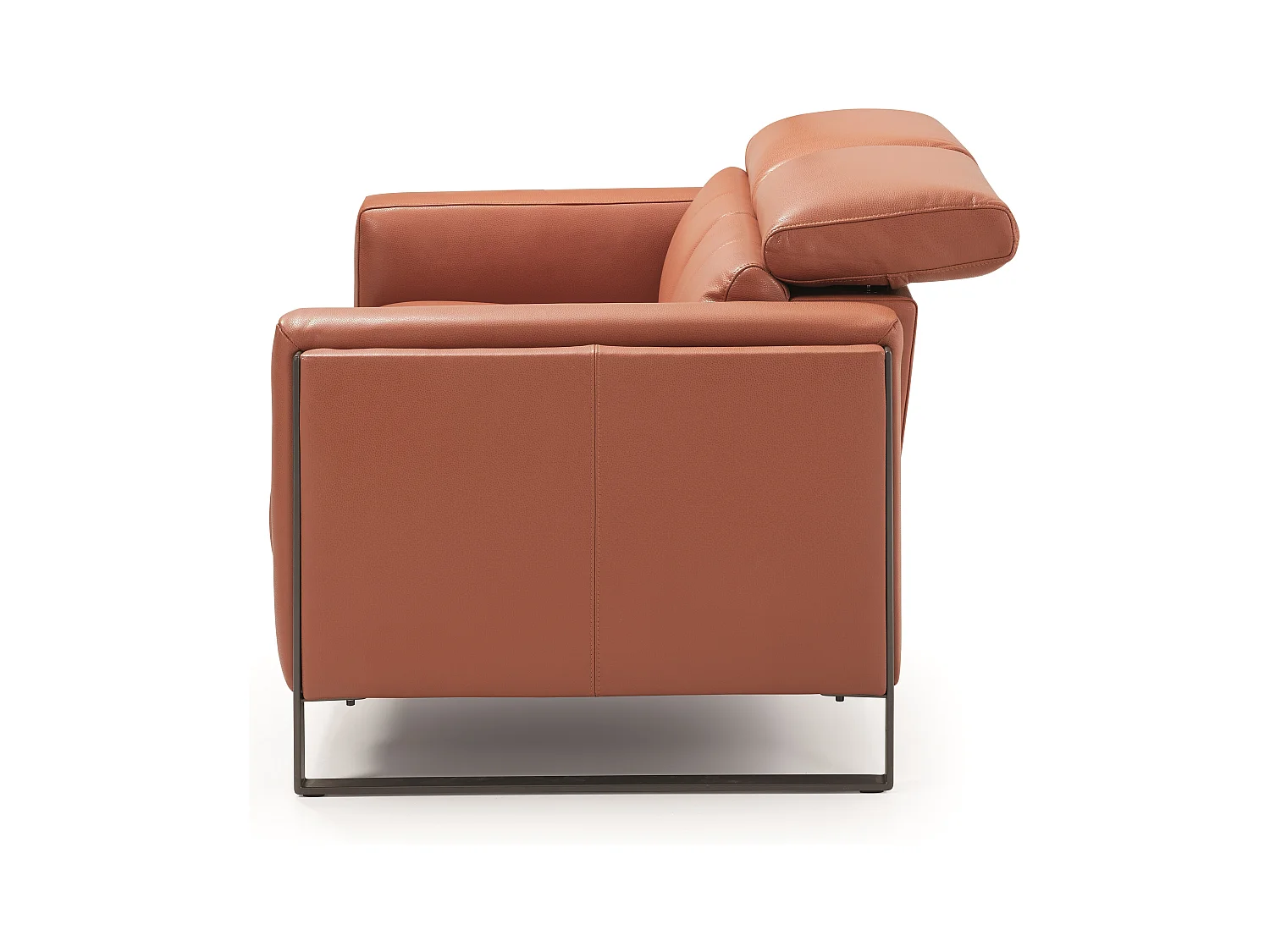 Kinston elektrische lederen ontspanningsbank-Kleur Hazelnoot bruin-Aantal plaatsen) 2 vaste plaatsen