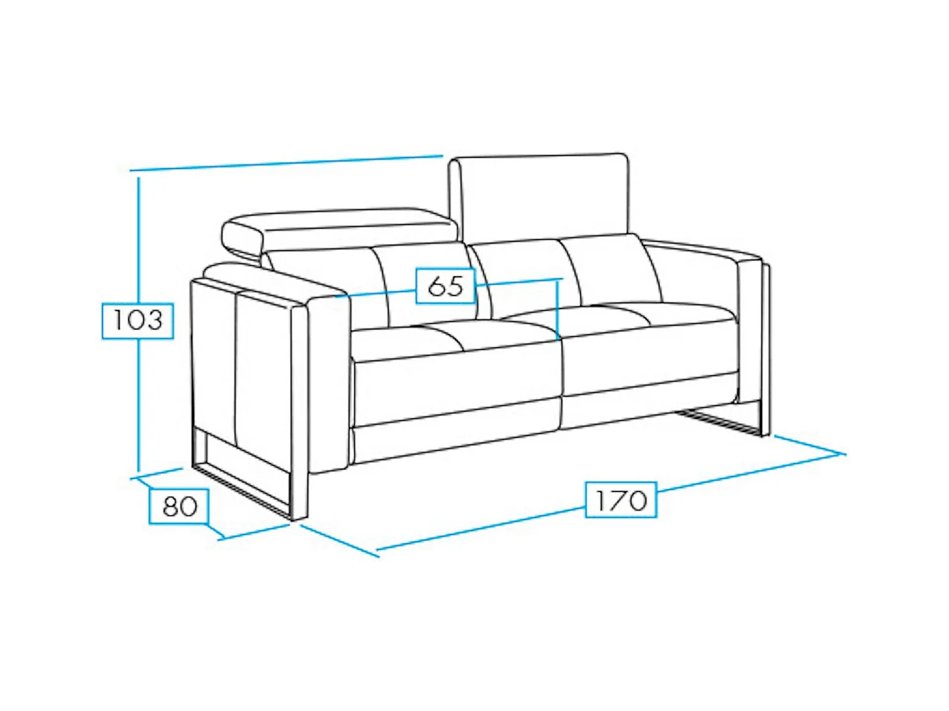 Kinston elektrische lederen ontspanningsbank-Kleur Hazelnoot bruin-Aantal plaatsen) 2 vaste plaatsen