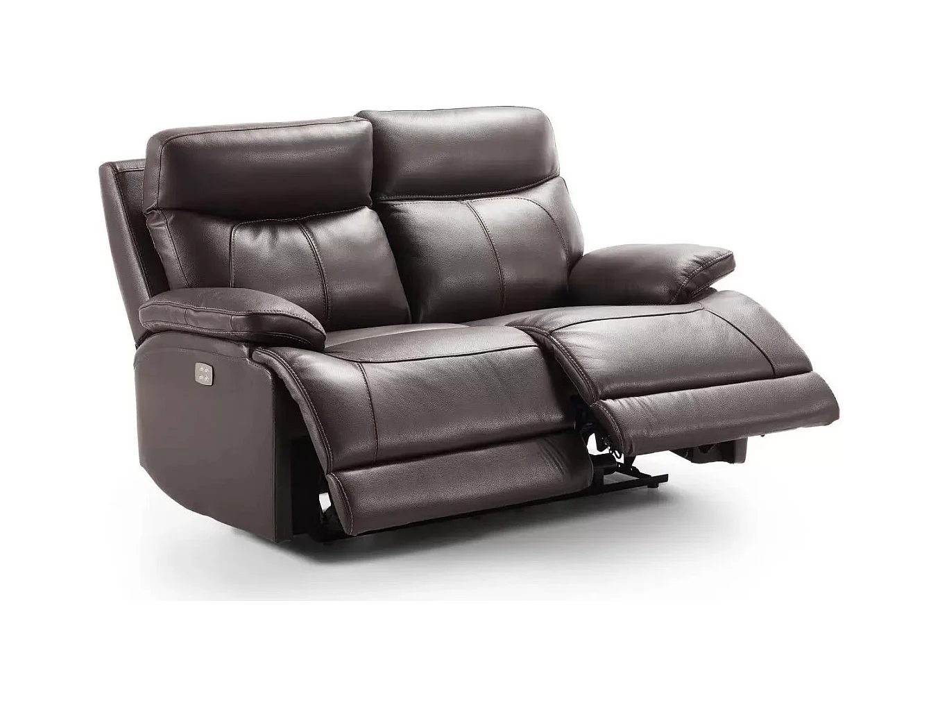 Canapé en cuir Ducka-Marron-Système Electrique-3 places