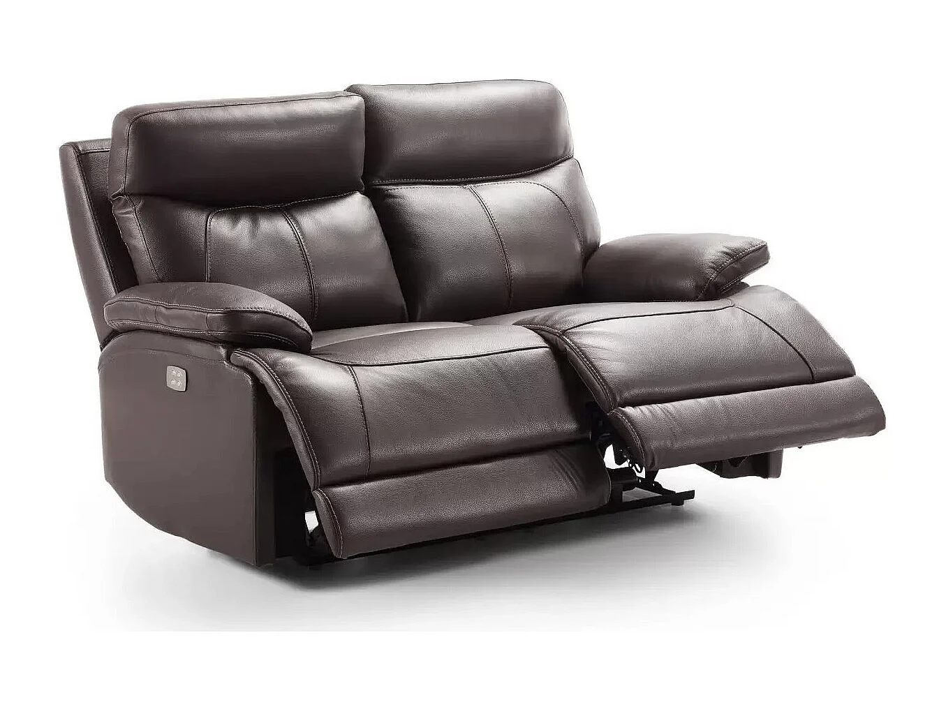 Canapé en cuir Ducka-Marron-Système Electrique-3 places