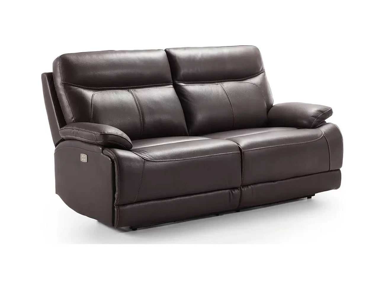 Canapé en cuir Ducka-Marron clair-Système Electrique-1 place fauteuil