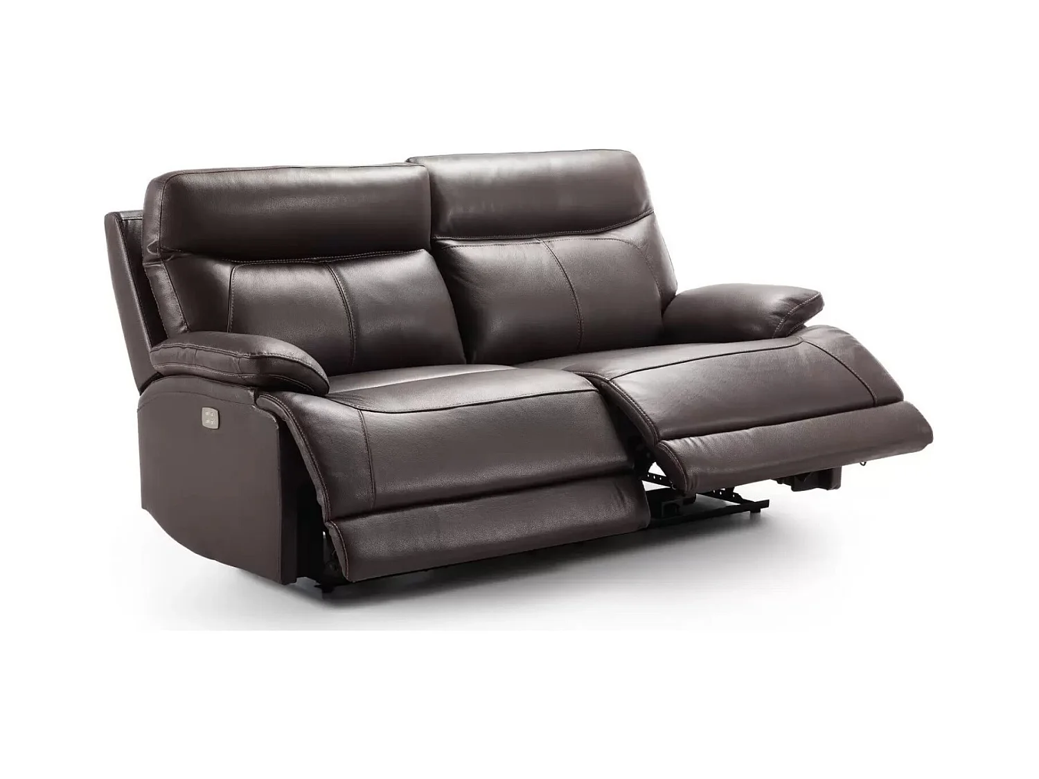 Canapé en cuir Ducka-Marron clair-Système Electrique-1 place fauteuil