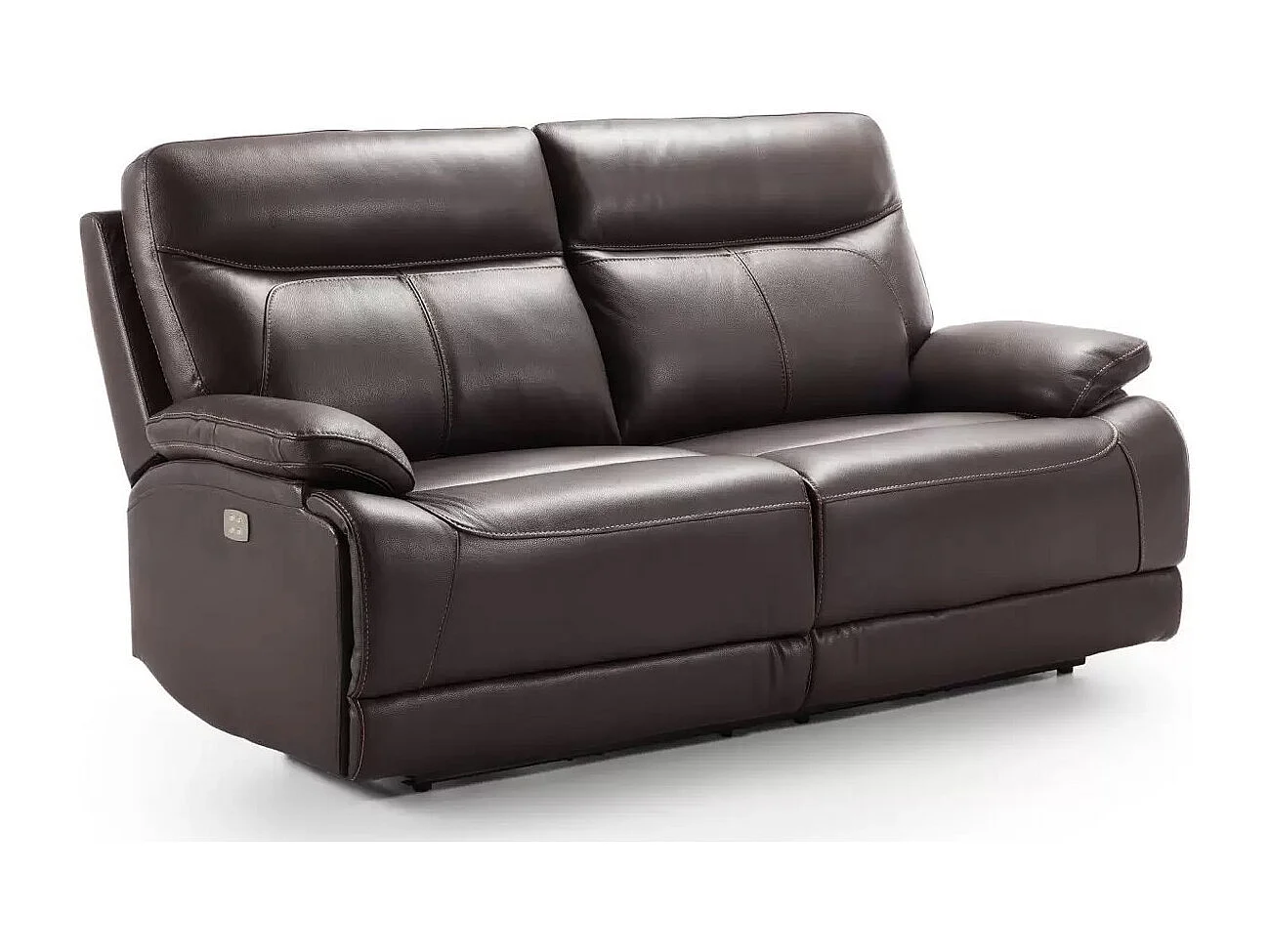 Canapé en cuir Ducka-Marron clair-Système Electrique-1 place fauteuil